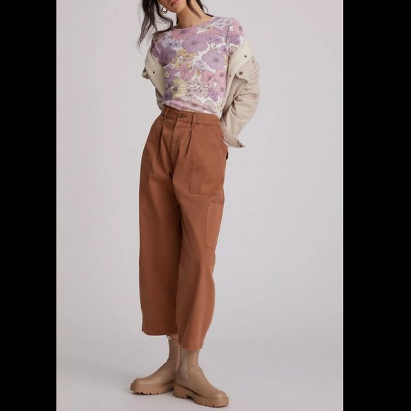 Anthropologie Floral Long Sleeve Tee - Purple and Yellow - Picture 4 of 4